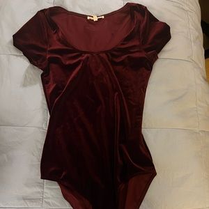 Anthropologie Maroon bodysuit size XS